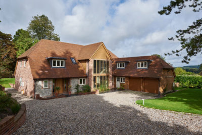 Oak frame home with glazing