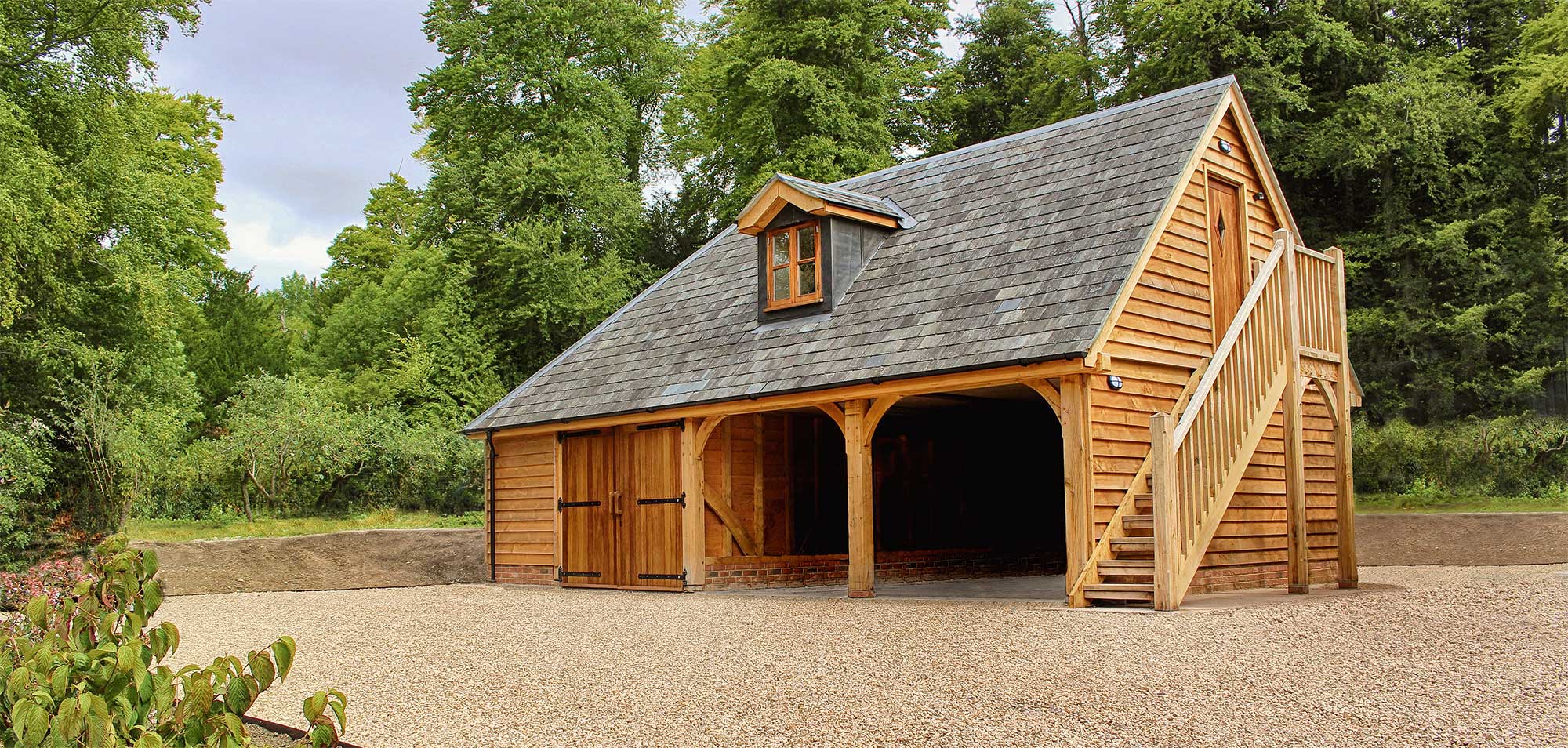 Timber outbuilding garage