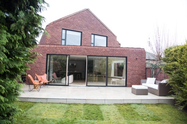 Red brick house with glazed door