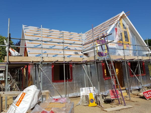 House with scaffolding