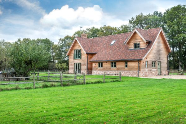 Timber frame home exterior